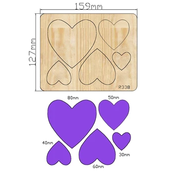 Деревянные штампы для вырезания сердечек, декор для ДОМА, сделай сам, подходит для универсального станка для резки /R338