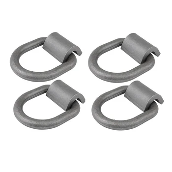 1 Комплект D-образного кольца для большегрузного прицепа с кольцевым карманом 1/2 дюйма, D-образное кольцо с кольцевым кольцом для крепления прицепа из 4 комплектов