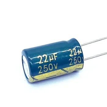 10 шт./лот Высокочастотный низкоомный алюминиевый электролитический конденсатор 250 В 22 мкФ размер 10*17 22 мкФ 20%