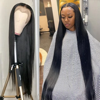 13x6 HD Прозрачные парики из человеческих волос на кружеве для чернокожих женщин 5x5 Парик с закрытием шнурка Remy Бразильский прямой парик на кружеве