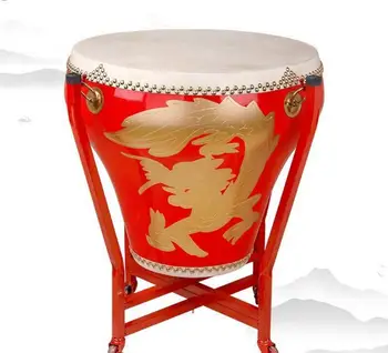 14-24-дюймовая Фарфоровая ваза для танцев со Львом, барабан, кожа, дерево, Большой барабан с Драконом, выступление на сцене для взрослых, Профессиональный ударный инструмент