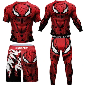 2023 Новая мужская компрессионная футболка MMA, Шорты, Спартанский комплект, Рубашки для джиу-джитсу, одежда, спортивные костюмы для фитнеса, Bjj, Бокса, Boxe