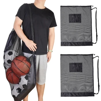 2024 Новая Баскетбольная Сетчатая сумка для хранения Футбольной сетки Сумка для хранения спортивного мяча Нейлоновая сумка для переноски Командных Мячей