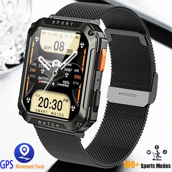 2024 Новые уличные военные смарт-часы для мужчин Bluetooth Call Smartwatch GPS Спортивные Водонепроницаемые часы для отслеживания высоты для Android IOS