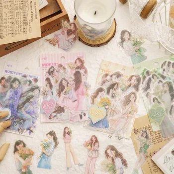 30шт Наклейки для скрапбукинга с цветами для девочек, украшающие чехол для телефона, Фотоальбом, Счастливый планировщик, художественные наклейки в корейском стиле