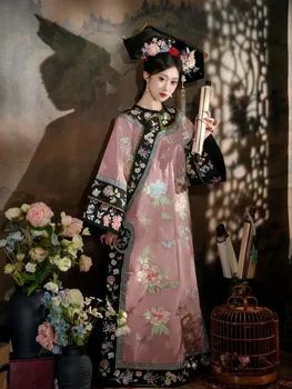 4 Цвета Изысканной вышивки, одежда поздней династии Цин, Весеннее Ципао, Китайское традиционное платье для женщин Hanfu Long Cheongsams
