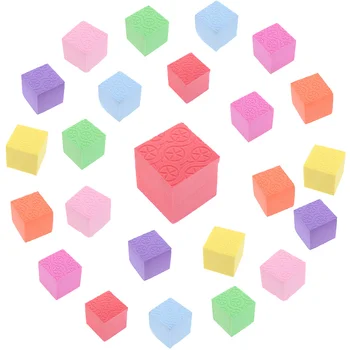 50 шт. разноцветных кубиков из пенопласта, маленьких строительных блоков, реквизита для раннего образования