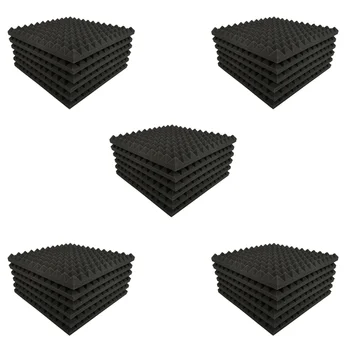 60 Упаковок звуконепроницаемой пены пирамидальной формы, панель для обработки звуконепроницаемой обивки для изоляции эхо-басов