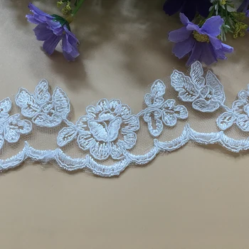 9 ярдов кружевной отделки цвета белой слоновой кости для вшивания кружевных шнуров, лент для свадебного украшения