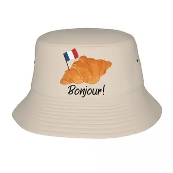 Bonjour Круассан, Забавная французская еда, шляпа Боб, Призвание, Головные уборы для отдыха, Рыболовная шапка для женщин и мужчин