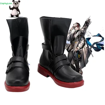 CosplayLove Arknights Elysium Черная обувь для косплея, длинные кожаные ботинки, сшитые специально для Хэллоуина и Рождества