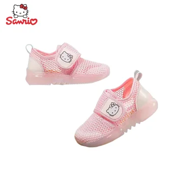 Hello Kitty/ Новые кроссовки для девочек из аниме и мультфильма Каваи, одиночная обувь, креативная обувь из полой сетки, подарок для фестиваля оптом