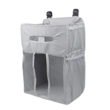 N80C Увеличенная Подвесная сумка для детской кроватки, подгузников, Прикроватный Подвесной органайзер с несколькими карманами, Молочная бутылочка, сумка для подгузников