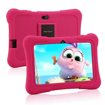 PRITOM 7-дюймовый детский планшет с четырехъядерным процессором Android 10 32 ГБ WiFi Bluetooth Установлено образовательное программное обеспечение