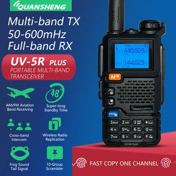 Quansheng UV-5R PLUS Портативная рация 5 Вт Air Band Radio Charge UHF VHF DTMF FM-Скремблер NOAA Беспроводная Частота Двухстороннее CB Радио
