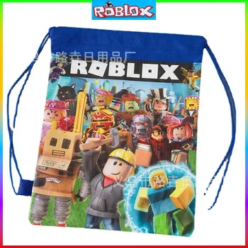 Roblox Нетканый чехол для хранения, сумка-рюкзак на шнурке, школьный рюкзак, облегчающая плечи молния, сумка на шнурке