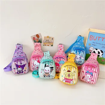 Sanrio 2шт Канцелярская сумка Kawaii Hello Kitty Kuromi Модный детский подарок Сумка через плечо с Корейским мультяшным принтом Оптом