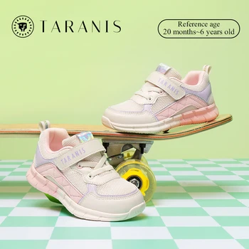 TARANIS/Детская обувь, модная повседневная обувь для девочек, Дышащая розовая демисезонная нескользящая мягкая обувь на плоской подошве для малышей
