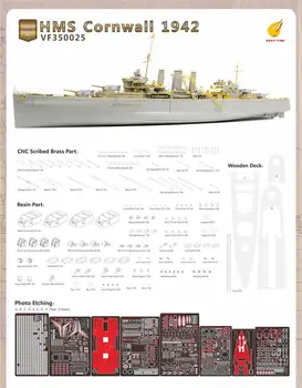 Very Fire VF350024 В МАСШТАБЕ 1/350 HMS CORNWALL 1942 НОВИНКА 2020 года