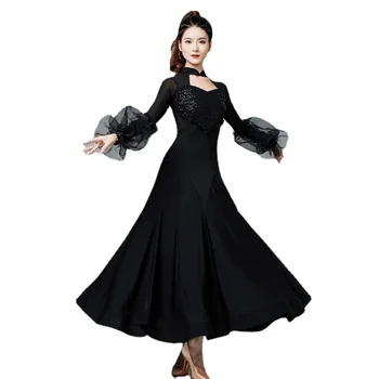 X205 Новая женская юбка для современных танцев национального стандарта Latin Social Cha Cha Big Swing Костюм для репетиций и выступлений Бальное платье