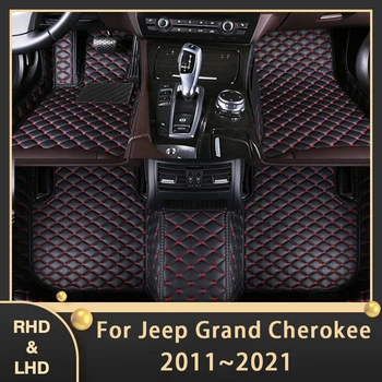 Автомобильные коврики для Jeep Grand Cherokee 2011 ~ 2021 Пользовательские автоматические накладки для ног Кожаный ковер Аксессуары для интерьера 2017 2018 2019 2020