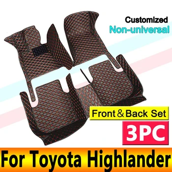 Автомобильные коврики для Toyota Highlander Seven Seats 2015 2016 2017 2018 2019 2020 2021 Пользовательские Автоматические Накладки для ног Аксессуары для интерьера