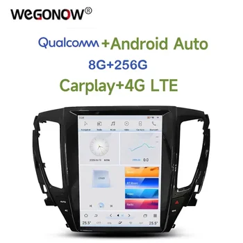 Автомобильный DVD-плеер Tesla Qualcomm Carplay LTE Android 11,0 8G + 256G GPS RDS Радио Wifi BT для Mitsubishi Pajero Sport L200 2017-2019