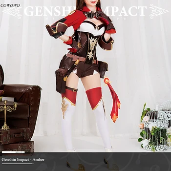 Аниме! Игровой костюм Genshin Impact Amber Mondstadt Knight, прекрасная форма кролика, косплей, костюм для вечеринки на Хэллоуин для женщин, НОВИНКА