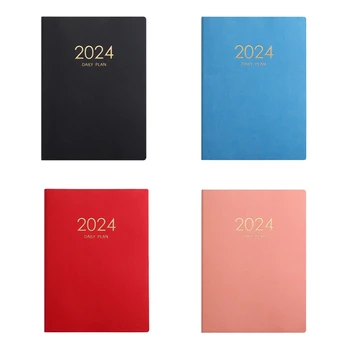 Блокнот для планирования на 2024 год, календарь, утолщенный блокнот для ежедневного планирования, еженедельный блокнот для офиса, школьные принадлежности.