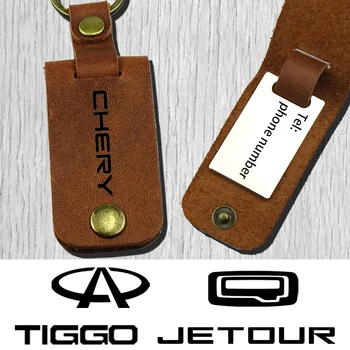 Брелок для Ключей автомобиля Из Натуральной Кожи На Заказ Для Chery Jetour X60 X70 Tiggo A3 A3 Arrizo E5 EXEED Qoros Car Styling keychain
