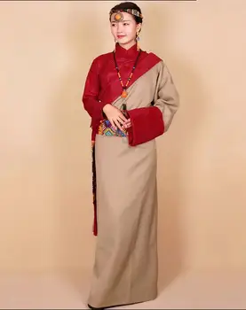 Весенняя женская тибетская одежда из шелка и хлопка Guozhuang Bola, тибетский костюм, кружевной тибетский халат