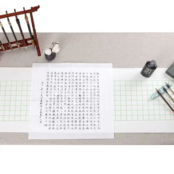 войлочный коврик для китайской каллиграфии толщиной 5 мм, мягкий моющийся настольный коврик с сетками для обычных инструментов для написания сценариев 40x138 см