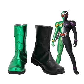 Всадник в маске с Зелеными и черными ботинками для косплея Kamen Rider с индивидуальными ботинками для косплея унисекс