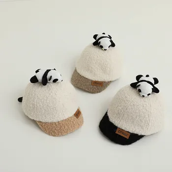 Детская шапка из флиса с корейской буквой R, осенне-зимняя ветрозащитная и теплая шапка с утиным клювом для мальчиков и девочек