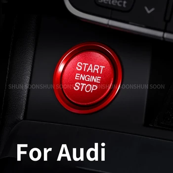 Для Audi A4 B9 A5 A6 C8 A7 A8 Q5 2020 2021 2022 2023 Внутренняя модификация кнопки зажигания с одной кнопкой запуска