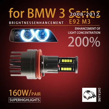 Для Ангельских Глазок 120 Вт H8 Супер Белый 6000 К Halo Кольцо Светодиодный Светильник для BMW 2008-2012 3 Серии E92 M3 Супер Яркий