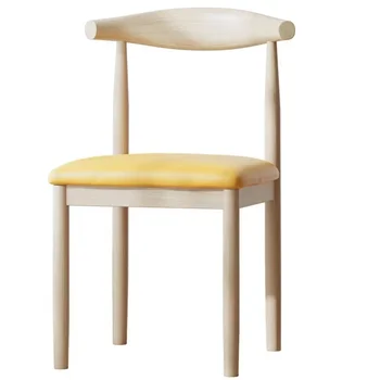 Домашний стул для гостиной, современный контрактный стул для столовой, стул для кабинета, имитация спинки из массива дерева, рог, Скандинавский