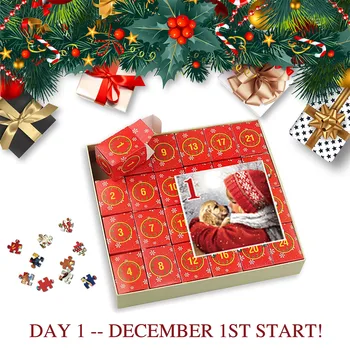 Забавный календарь с рождественскими приключениями, пазл для детей и взрослых, подходящие коробки-сюрпризы для игр