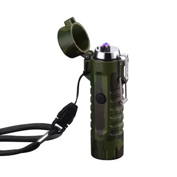 Зажигалка фонарик ABS долговременная герметичная водонепроницаемая и ветрозащитная USB-зарядка двойная дуговая зажигалка оптом