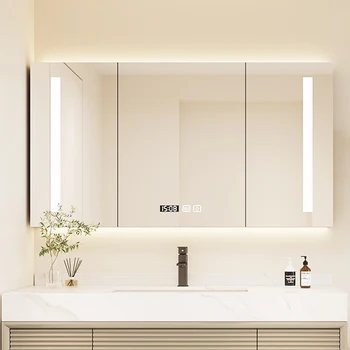 Зеркальный шкаф для хранения Туалетный столик Подвесная полка для настенных наклеек Косметическое зеркало для ванной комнаты Mueble Con Espejos Украшение дома
