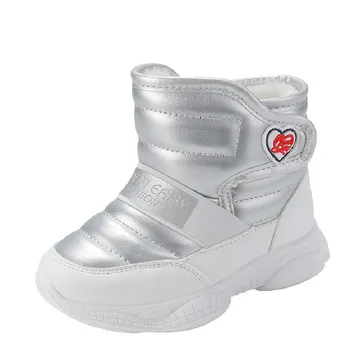 Зимние ботинки для девочек 2023, подростковые короткие ботинки, Повседневная обувь для мальчиков, Плюшевые Теплые Розовые противоскользящие Кроссовки для новорожденных, Детские