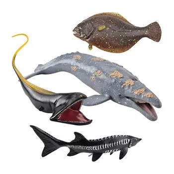 Игрушки с океанскими животными, маленькие фигурки, набор фигурок океанских животных, реалистичные фигурки морских существ, 4 шт. Семейные интерактивные игрушки