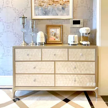 Индивидуальный светлый шкаф для веранды в американском стиле с роскошной раковиной, современный и простой обеденный шкаф из массива дерева, кабина с семью ведрами