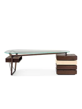 Итальянский дизайнерский письменный стол из североамериканского черного ореха, Большой плоский письменный стол для учебы, офисный стол