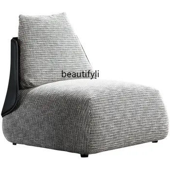 Итальянский Минималистичный Одноместный диван-кресло Дизайнерская модель Креативная Современная Светлая Роскошная Кожаная обивка для гостиной Кресло для отдыха