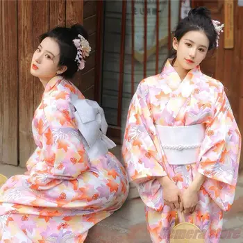 Кимоно, женские японские традиционные кимоно Юката Хаори, блузка для косплея, платье, женская летняя модная одежда для фотосъемки, вечернее платье