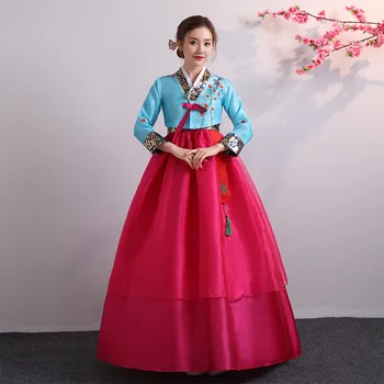 Корейский костюм, Корейский Сценический костюм, Корейский Древний костюм, Вышивка, Традиционный Женский Дворец, Свадебное Танцевальное платье, Новый стиль