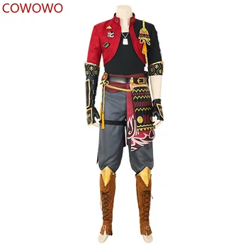 Косплей-костюм COWOWO Genshin Impact Thoma, полный костюм, головной убор из рога, костюм Tohma, сшитые на заказ Костюмы на Хэллоуин для женщин
