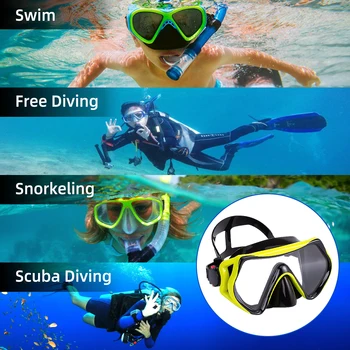 Маска для подводного плавания для взрослых, профессиональные очки для плавания с защитой от запотевания и протечек, Маска для фридайвинга, Маска для плавания с маской для подводного плавания.