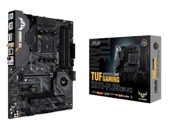 Материнская плата ASUS AM4 TUF Gaming X570-Plus (Wi-Fi) AMD AM4 DDR4 PCIe 4.0 ATX HDMI SATA 6 Гб/с USB 3.2 Gen 2 Двухканальная материнская плата